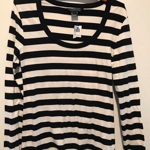 French Connection Black and white striped shirt